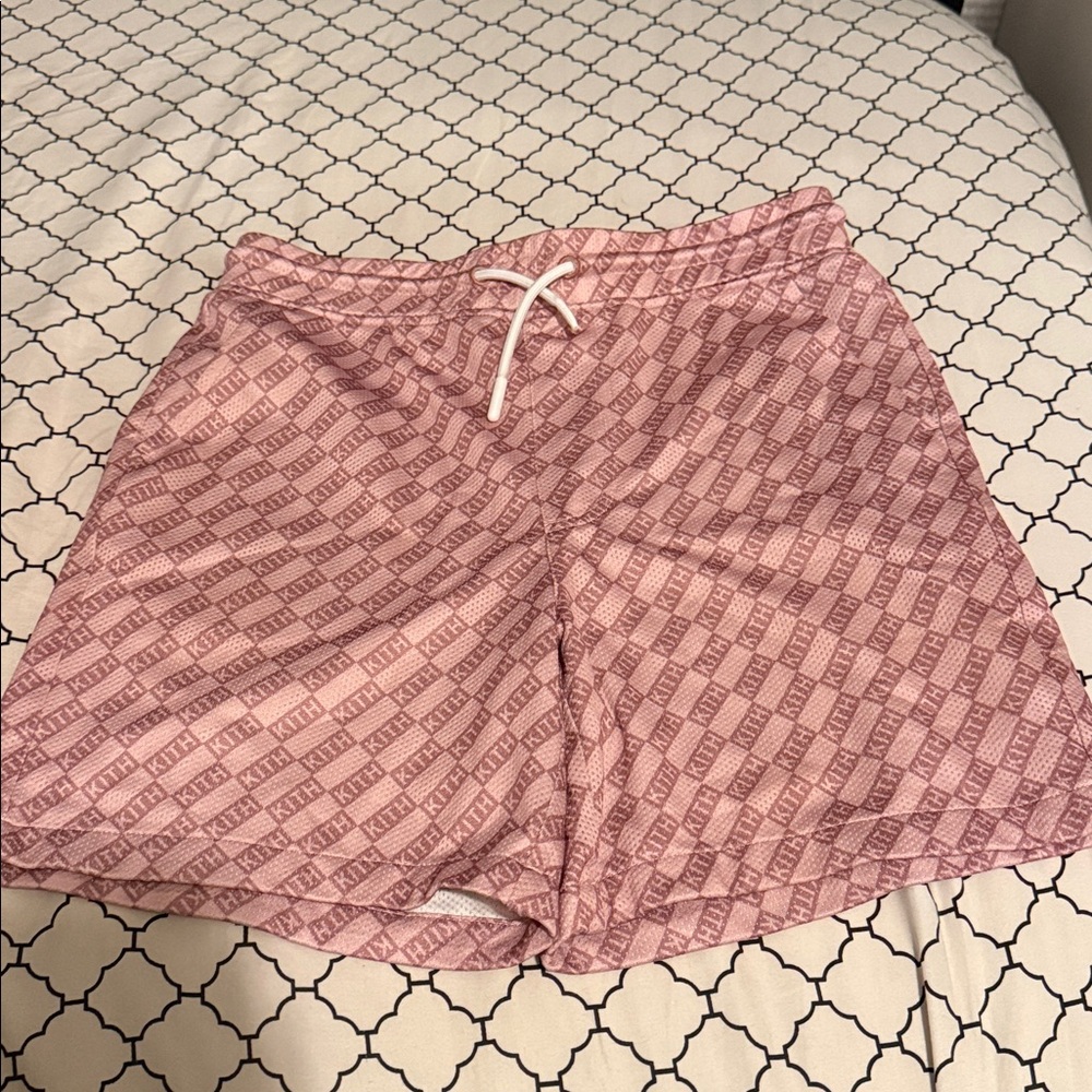 Kith Pink logo Athletic Shorts for boys